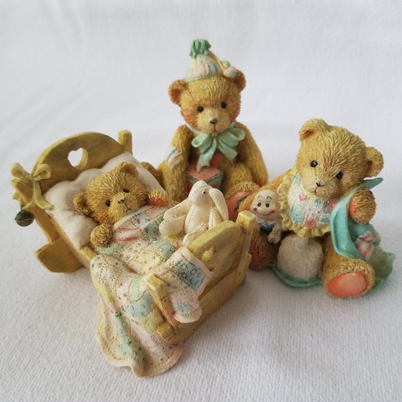 Vintage 1992 P.Hillman Cherished Teddies Birthday Bears Lot of 3, Baby thru 2 - Picture 1 of 15